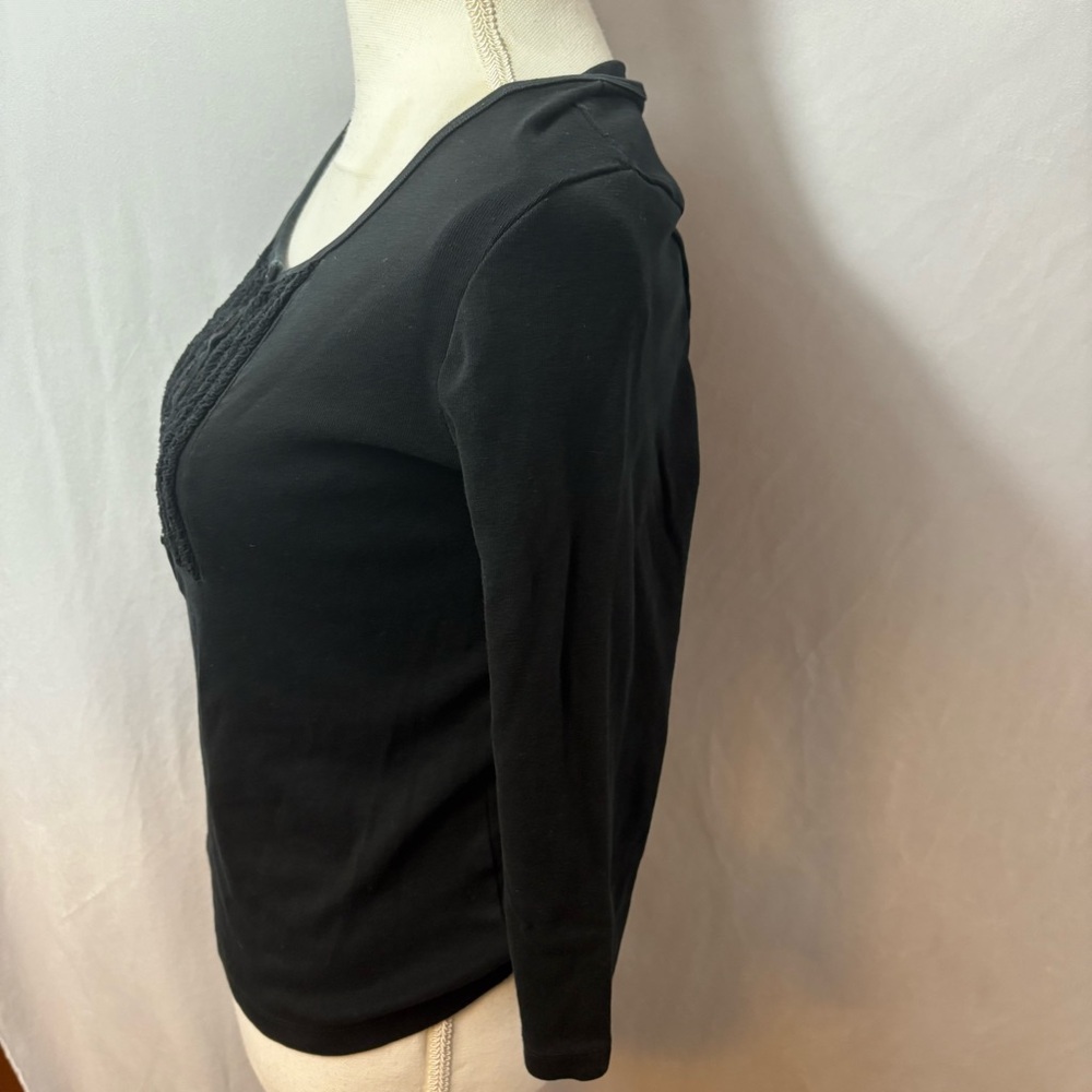 Jones New York Black Button-Down Top with Accents - Picture 5 of 9